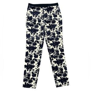 Tory Burch Dayton Floral Flocked Velveteen Straight Leg Pants